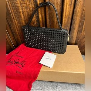 Trade only with CL cardholder.  
Christian Louboutin XL Panettone Studded Clutch